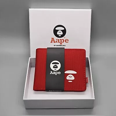 AAPE Wallet Red Nylon Bi-Fold BAPE A Bathing Ape Japan • $39.98