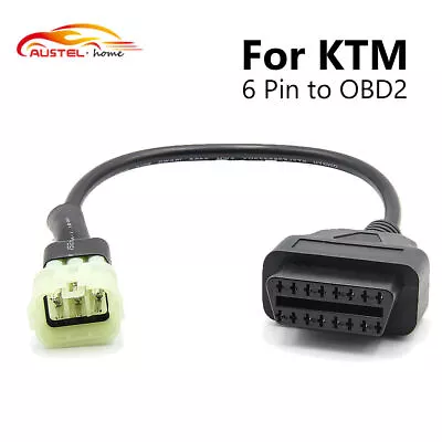 6 Pin To 16 Pin OBD2 Cable Connector For KTM Motorcycle Adapter Diagnostic Tool • $9.10