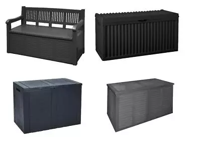 Outdoor Storage Box Garden Plastic Cushion Box Patio Container Small Large XL • £59.99