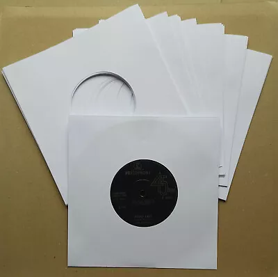 25 X 7  White Paper Record Sleeves For Singles / EP's - Best Quality • £6.25