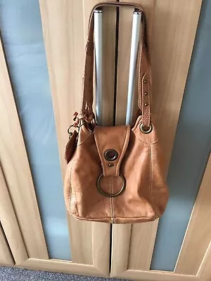 Vintage Leather River Island Mid Tan Hobo Shoulder Bag With Coin Purse  • £14.99