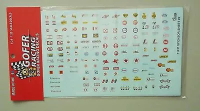 Sponsor Sheet #2  1:24 1:25 Gofer Racing Decals Car Model Accessory 11011 • $8.99