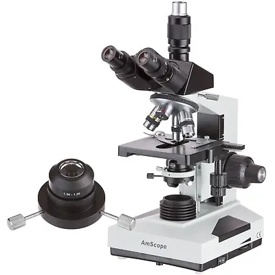 AmScope 40X-2000X Trinocular Compound Darkfield Microscope With Oil Condenser • $503.99