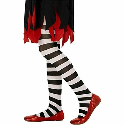£6.01 • Buy Smiffy's Tights Striped - Black And White, Age 6-12 Years