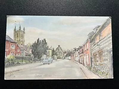 Harold Sheild Watercolour Postcard - Cerne Abbas Dorset - Postmark 1987 • £0.99