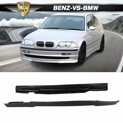 Fits 99-04 BMW E46 3-Series Sedan H Style 2PCS Side Skirts Extension Panels - PU • $132.99