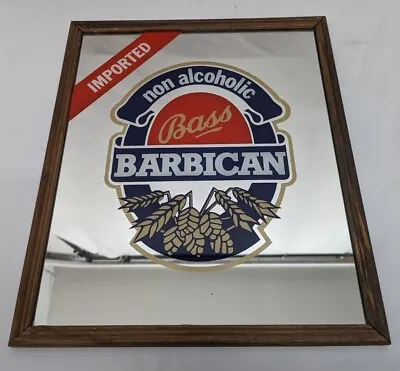 Vintage Bass Barbican Non Alcoholic Beer Bar Pub Mirror 13  X 15  • $45