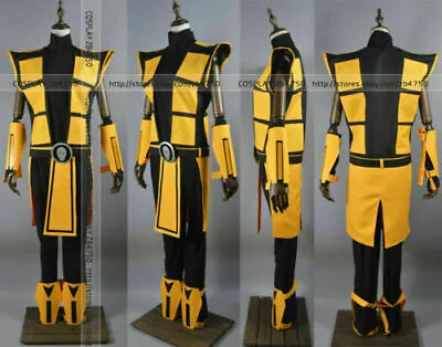 Scorpion Mortal Kombat 3 Yellow Outfit Cosplay Costume Custom Made • $45.90