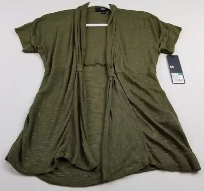 NEW Mossimo Cardigan Sweater Women Medium Green Short Sleeves Open Front Stretch • $15.29