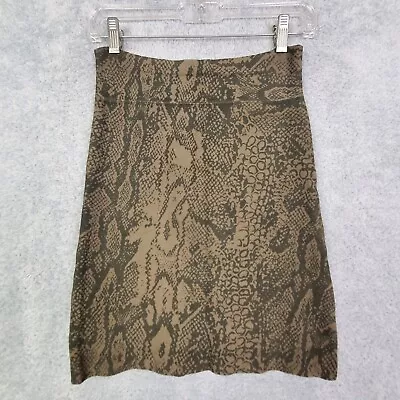 BCBGMaxazria Womens Bandage Skirt Size M Brown Snake Print Stretch Rayon Nylon • $16