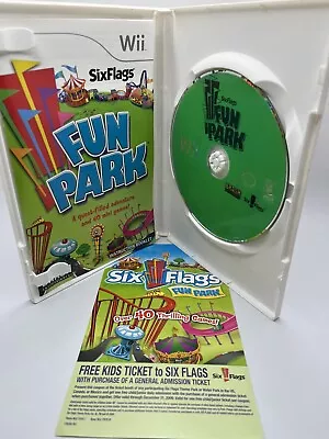 Six Flags Fun Park Nintendo Wii 2009 Complete With Park Ticket And Manual! CIB • $3.99