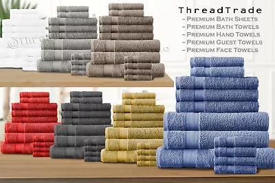 Luxury Soft Cotton Towels BATH HAND FACE FLANNEL WASH Cloth Mitt Glove 1-12 Pack • £3.49