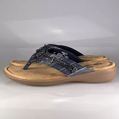 Minnetonka Women's Silverthorne Thong Sandal Blue Charm Flip Flop Size 9M NEW • $28.33