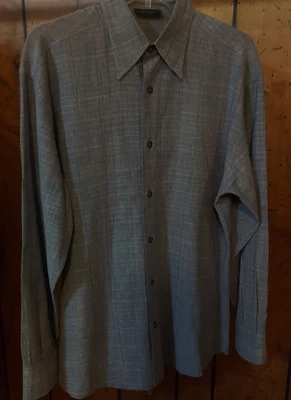 $30.99 • Buy Authentic VERSACE V2 Men's Gray Casual Dress Shirt Size 39 Medium Made In Italy