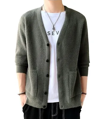 Fall Mens Kurt Cardigan Warm Spring Cobain Sweaters 90S Costume Button Down Soft • $33.99