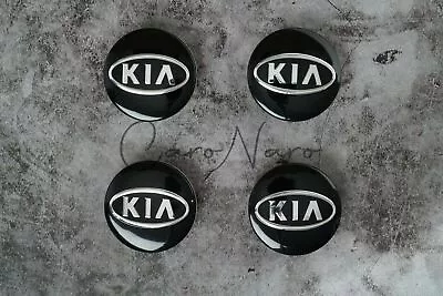 Set Of 4 KIA BLACK Alloy Wheel Hub Centre Cap Set Centre Caps 59mm 4x Badges • $20.83