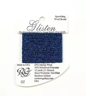 GLISTEN Sparkling Braid #37  Deep Blue  Needlepoint Thread Rainbow Gallery • $3.98