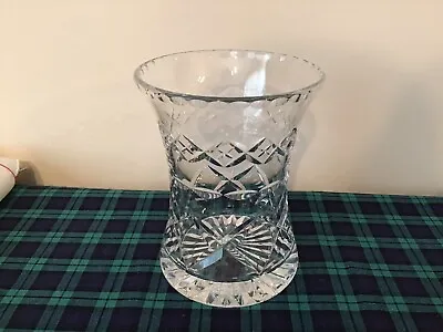 £11 • Buy Beautiful Quality Crystal Vase. Criss Cross Pattern Bevelled Top. Height 5”.