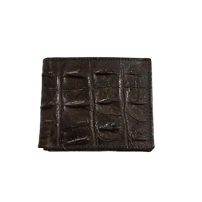 Veari Bi-Fold Wallet Crocodile Men's Holds 10 Cards Brown Good Condition  • $19.97