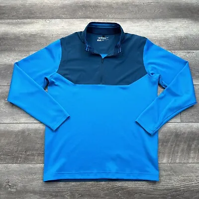 Nike Jacket Mens Medium Blue Pullover 1/4 Zip Tour Performance Golf Casual • $20.99