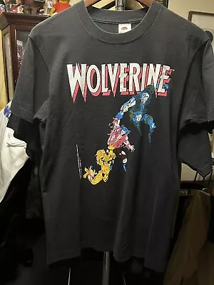 Vintage 1991 Wolverine Marvel Comic Tee Shirt Sylvesteri Green RARE GRAPHIC • $99.99