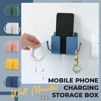 $4.99 • Buy Adhesive Wall Mounted Organizer Remote Control Mobile Phone Charging Plug Holder