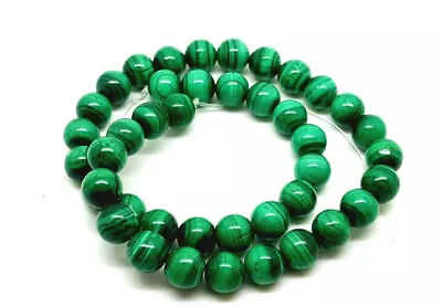 Natural Malachite Round Beads Strands Length 15inch • $40