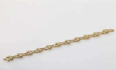 Designer $10000 5ct Diamond CLUSTER 14k Yellow Gold Tennis Bracelet 18g • $1750