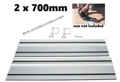 £44.95 • Buy 2 X 700mm Plunge Circular Saw Guide Rail Track Fits Bosch Makita Others