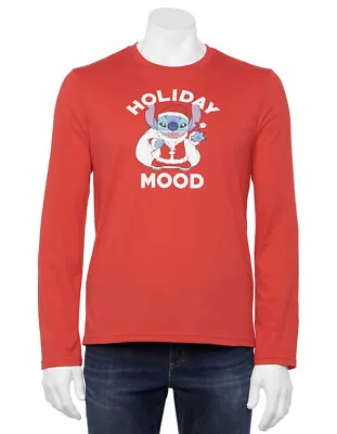 $19.99 • Buy Men's Family Fun Santa Stitch Christmas Holiday Mood Graphic T-Shirt Sz XL NWT