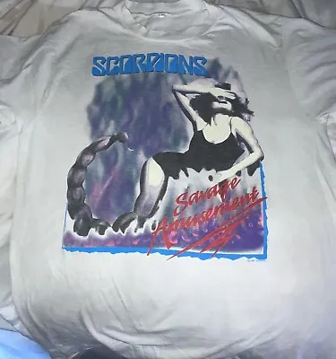 Vintage Scorpions Concert T Shirt 1988 Savage Amusement • $150