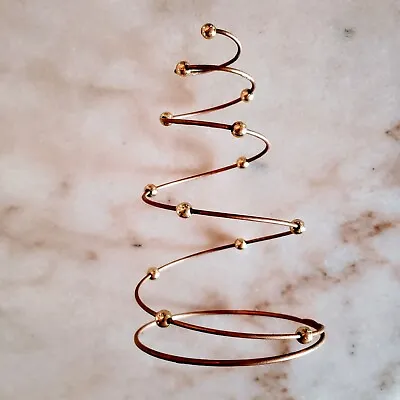 Small Gold Tone Metal Swirl Table Top Jewelry Christmas Tree  • $21