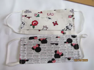 2 ADORABLE MINNIE MOUSE  Handmade In America Adult Face Mask W Elastic  DISNEY  • $9.99