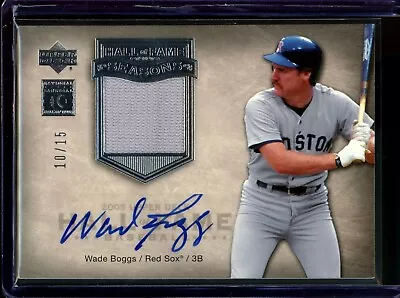2005 Upper Deck Hall Of Fame Season Patch Autograph Wade Boggs /15 Red Sox • $3.94