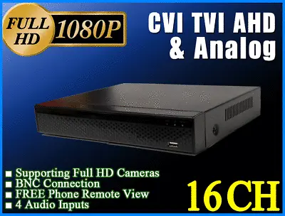 HD 16CH DVR XVR For AHD CVBS CVI TVI Cameras NEW Solution HD 1080P Free P2P DDNS • $61.99