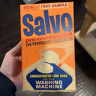 Vintage NOS SALVO Laundry Detergent Soap Tablets FULL Box • $45.95