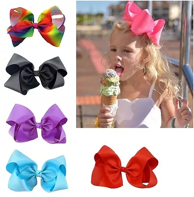 3  4  5  6  8  Inch Boutique Hair Clip Pin Alligator Grosgrain Ribbon Bow Girl • £1.49