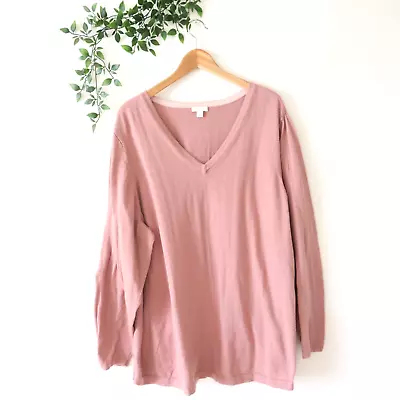 J.Jill Plus Size Dusty Rose V Neck Sweater • $13.99