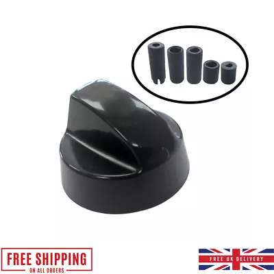 Bush Black Cooker Oven Hob Control Knob & +5 Adaptors • £5.95