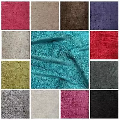 Designer Luxury Thick Heavy Weight Curtain Upholstery Chenille Velvet Fabric • £15.29