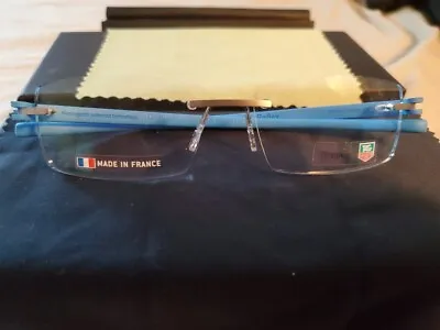 Genuine TAG Heuer Reflex Pure Blue Azur EyeGlasses Frame TH 3941 010 56/16/140 • $500