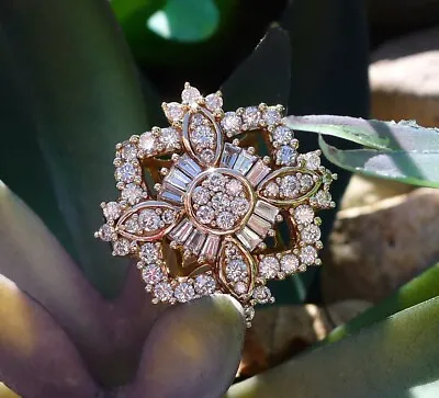 SALE!! 14K Rose Gold Designer Laura Ramsey Diamond Ring Size 7.25 • $3250