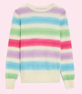 £39.99 • Buy M&s Autograph Cream Pastel Rainbow Striped 100% Pure Cashmere Jumper Sweater Top