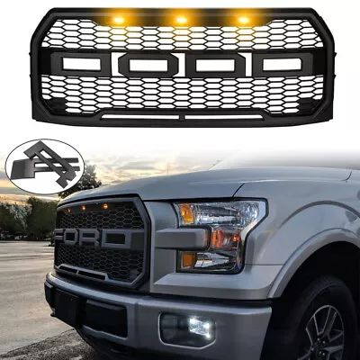 For 2015 2016 2017 FORD F-150 Raptor Style Grille Front Bumper Grill Matte Black • $89.95