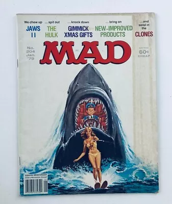 Mad Magazine January 1979 No. 204 Jaws II And The Hulk 4.0 VG Very Good No Label • $13.45