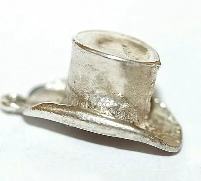 Vintage Sterling Silver Gentlemen's Top Hat Bracelet Charm 2.1g • $14.99