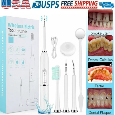 $14.35 • Buy Electric Tooth Cleaner Sonic Dental Scaler Tartar Calculus Plaque Remover Stains