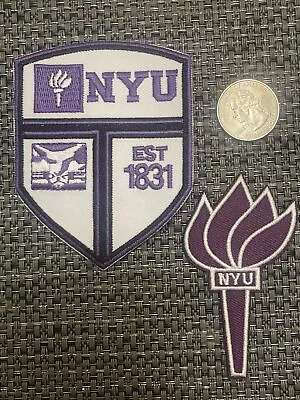 $10.95 • Buy (2) NYU UNIVERSITY Vintage Embroidered Iron On Patches Patch Lot 3.5” & 3”