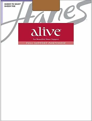 $14.99 • Buy Hanes Alive Pantyhose All Sheer Regular 3-Pack Size A-F Non-Control Top Silky...