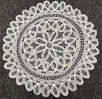 18  White Cotton Handmade Battenburg Lace Crochet Doily Doilies Round Wedding • $13.99